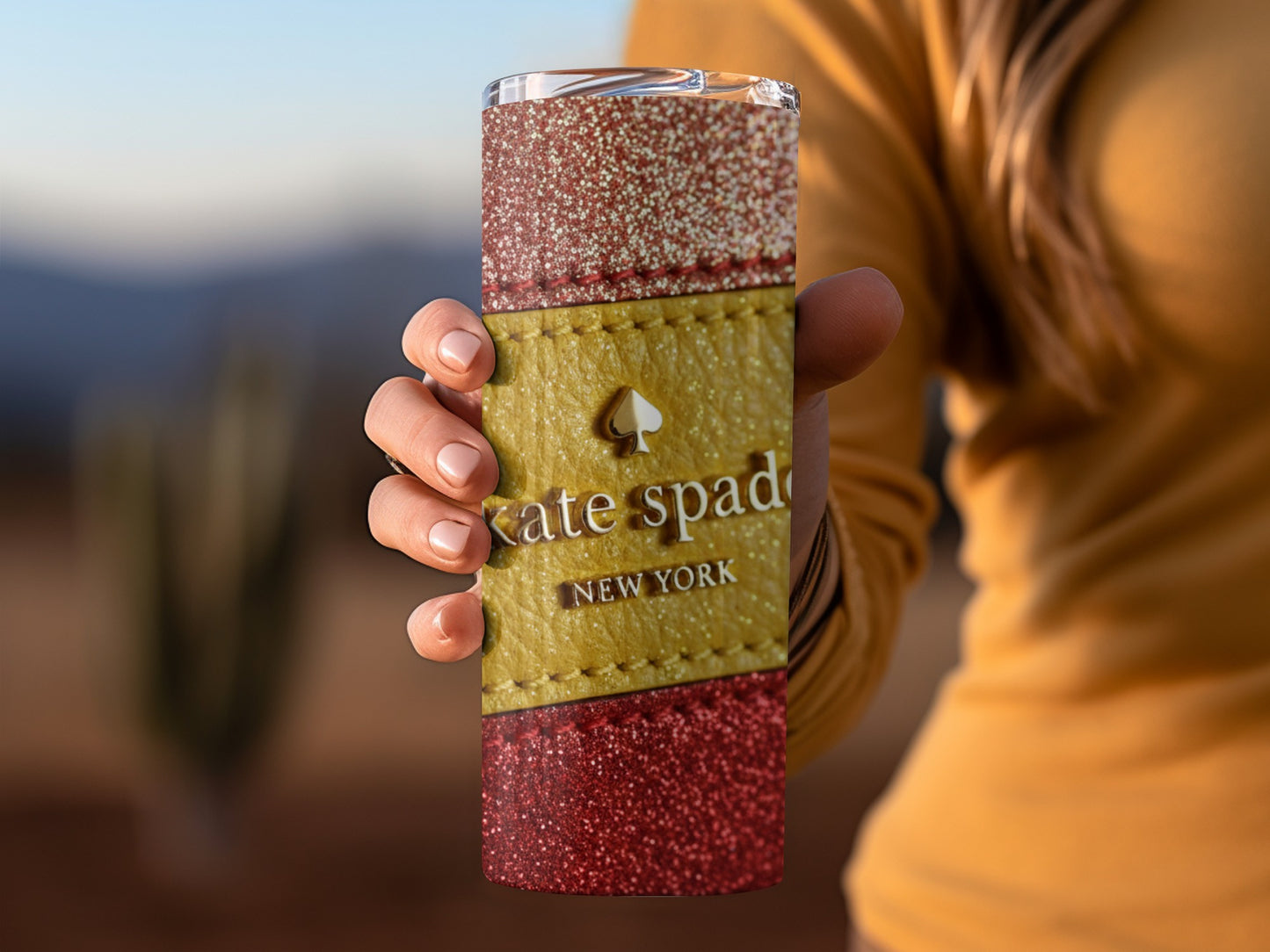 Inspired By Fabulous Kate Spade New York Brand Sparkle Red Gold Tumblers