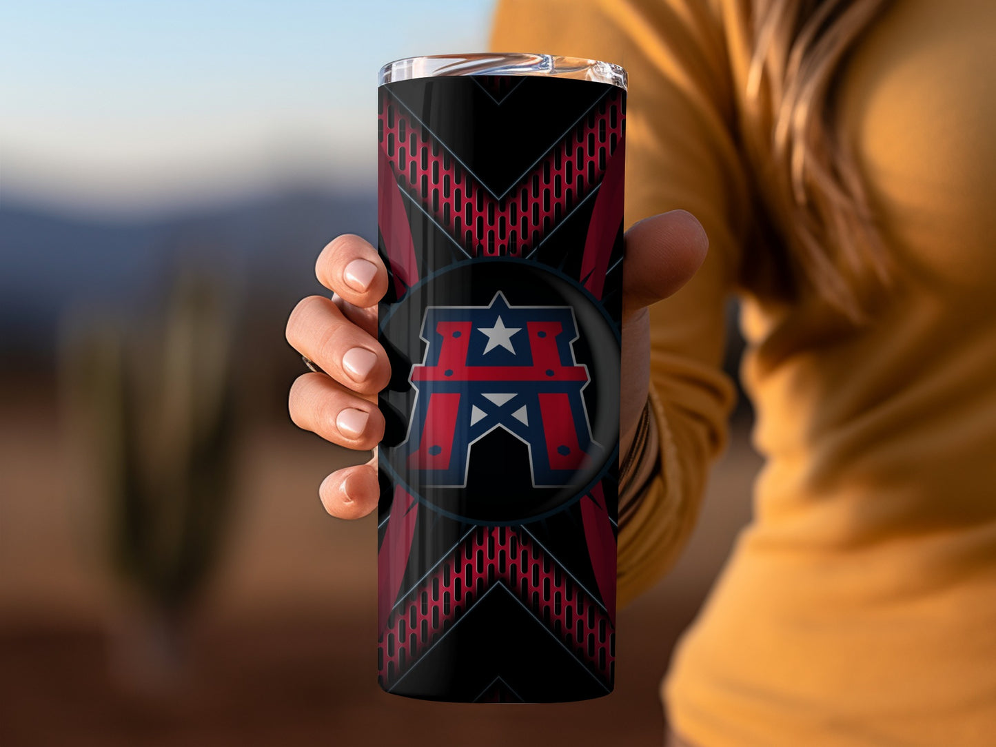 Houston Roughnecks X Design Red Black Logo Tumblers