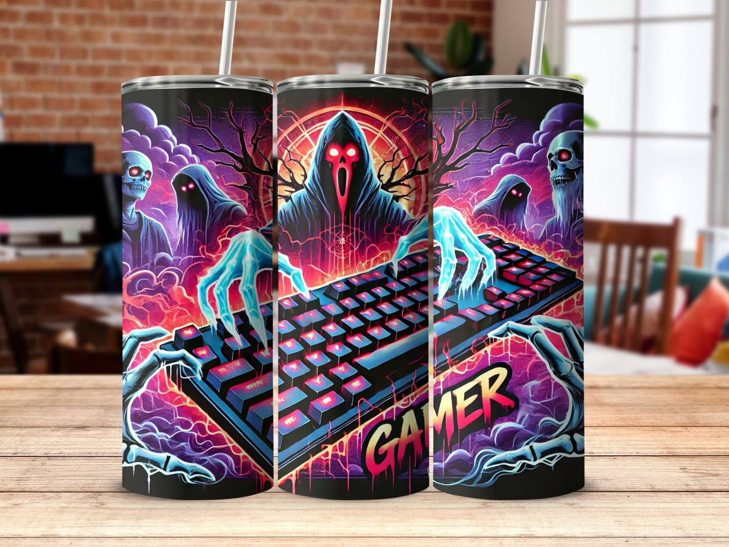 Creepy Gamer Keyboard with Haunted Design product