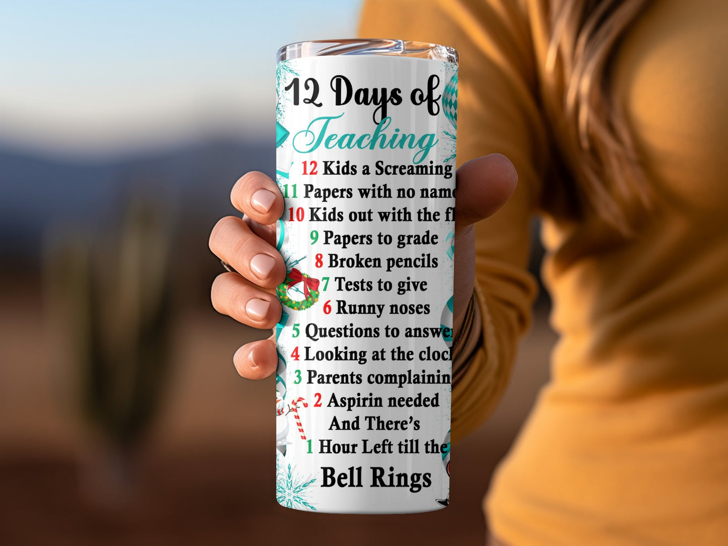 Twelve Days Of Teaching Fun Pattern Design Tumblers