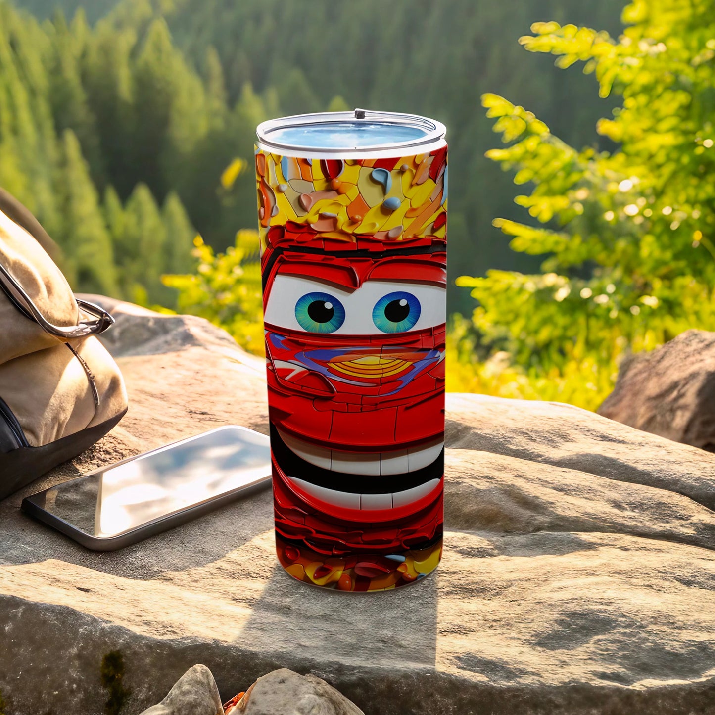 Colorful Animated Character Travel Tumbler for Outdoor Trips