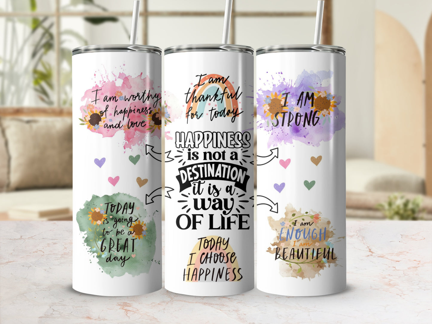 Inspirational Quotes Design Tumbler for Daily Motivation