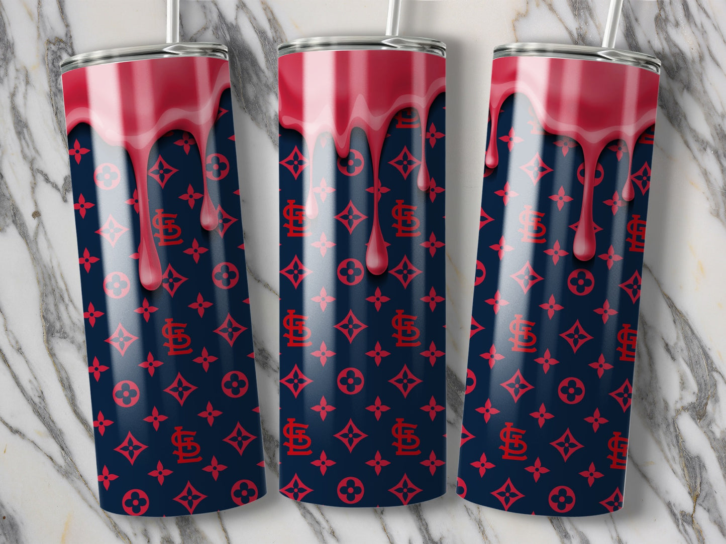 Inspired By Louis Vuitton St Louis Inspired Drip Art Tumblers