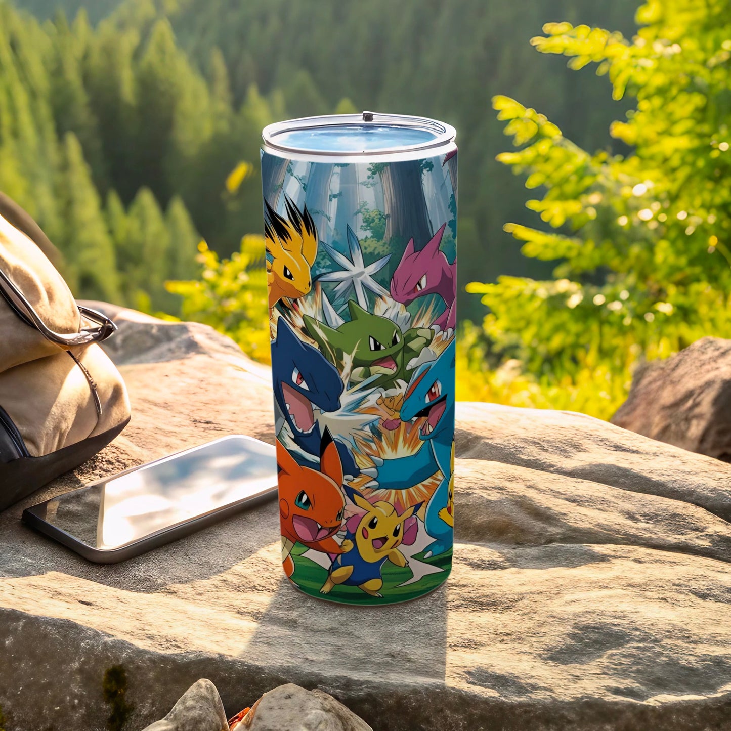 Vibrant Pokemon Cartoon Characters Tumbler for Fans