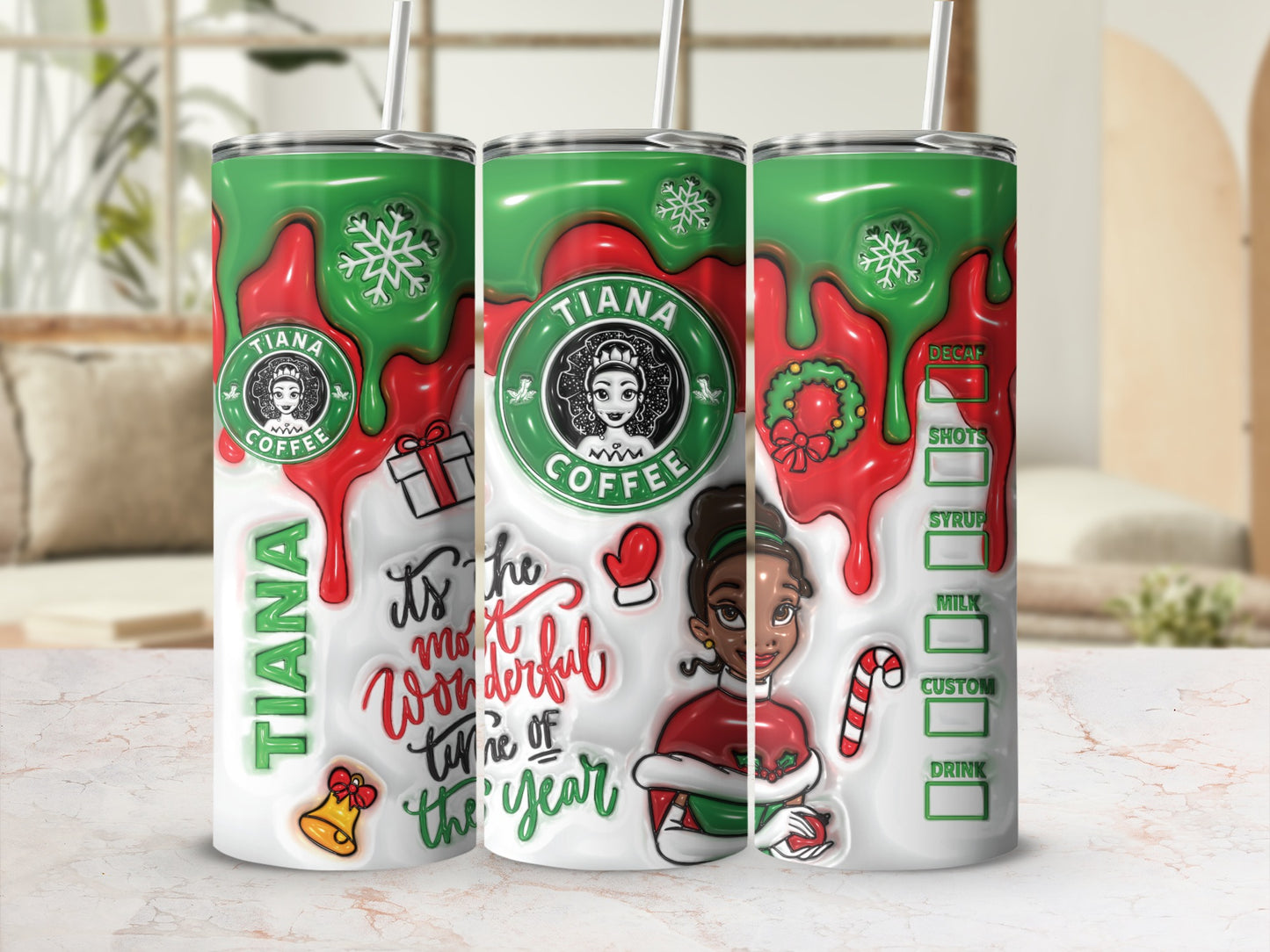 Tiana Coffee Holiday Cheer Drinkware Custom Tumblers