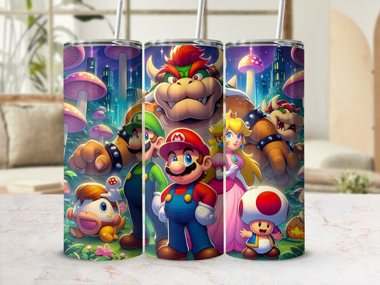 Mario and Friends Tumbler Colorful Adventure Design