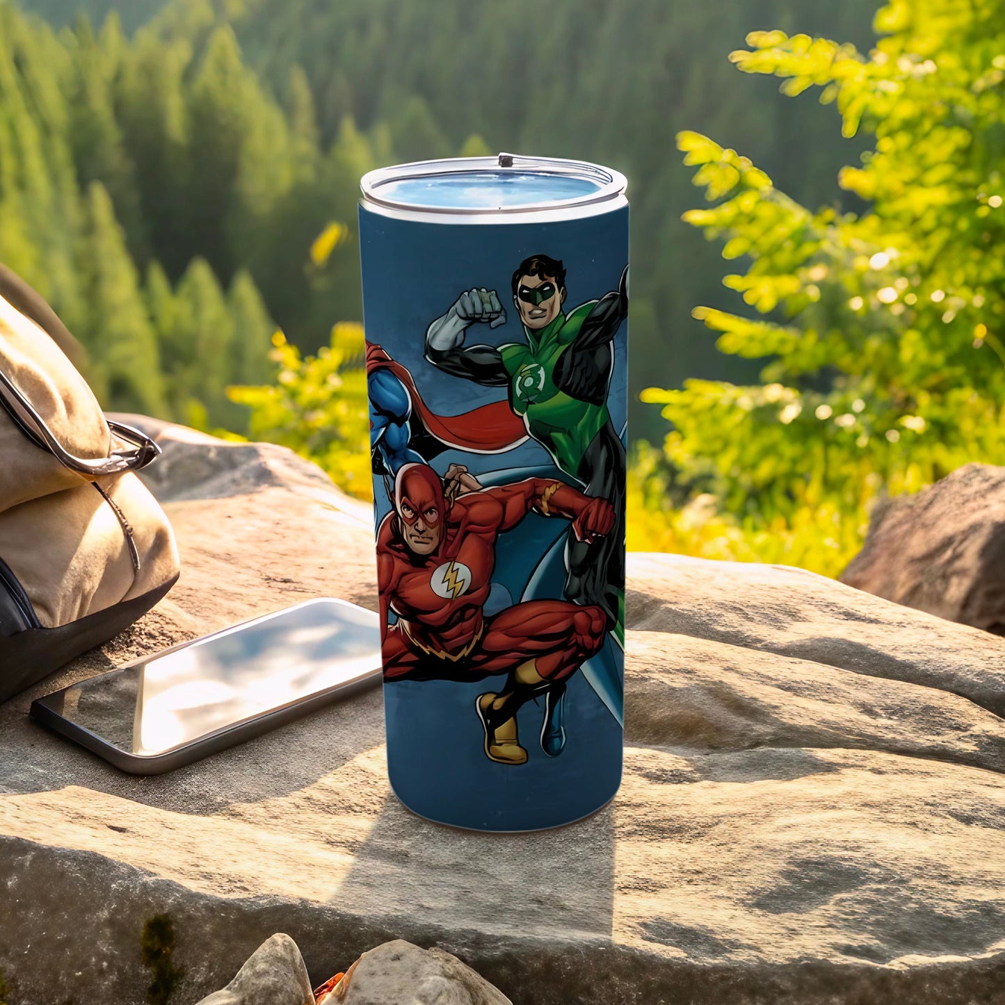 Superheroes Design Travel Tumbler for Outdoor Adventures