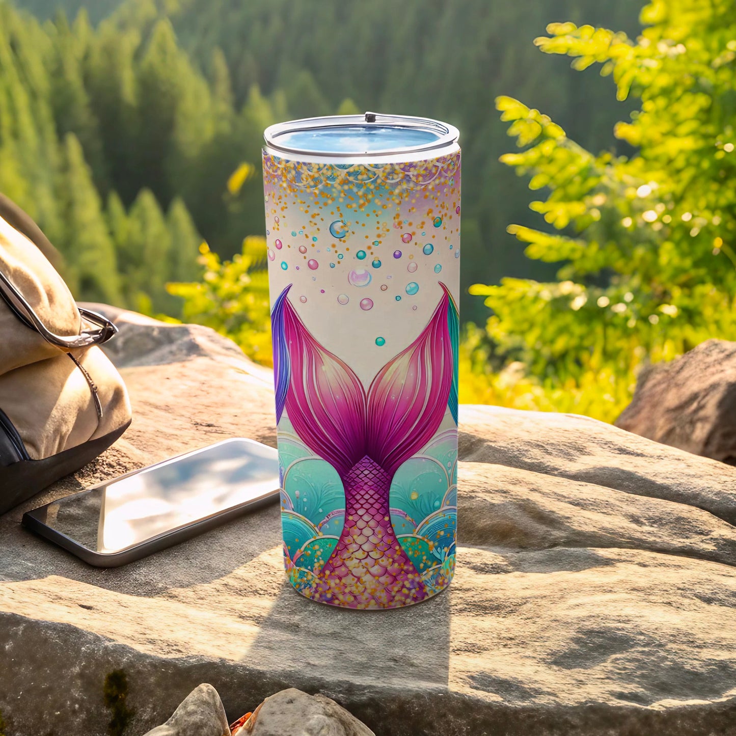 Mermaid Tail Themed Double-Wall Insulated Tumbler