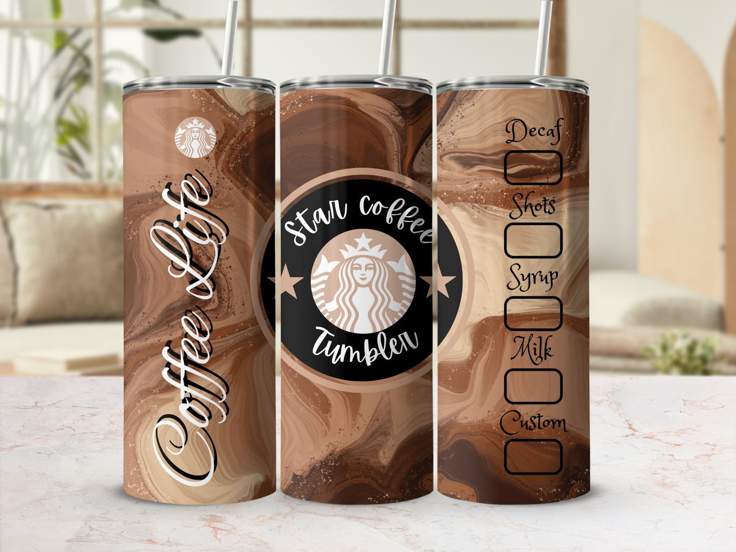 Coffee Life Star Coffee Tumbler with Custom Options