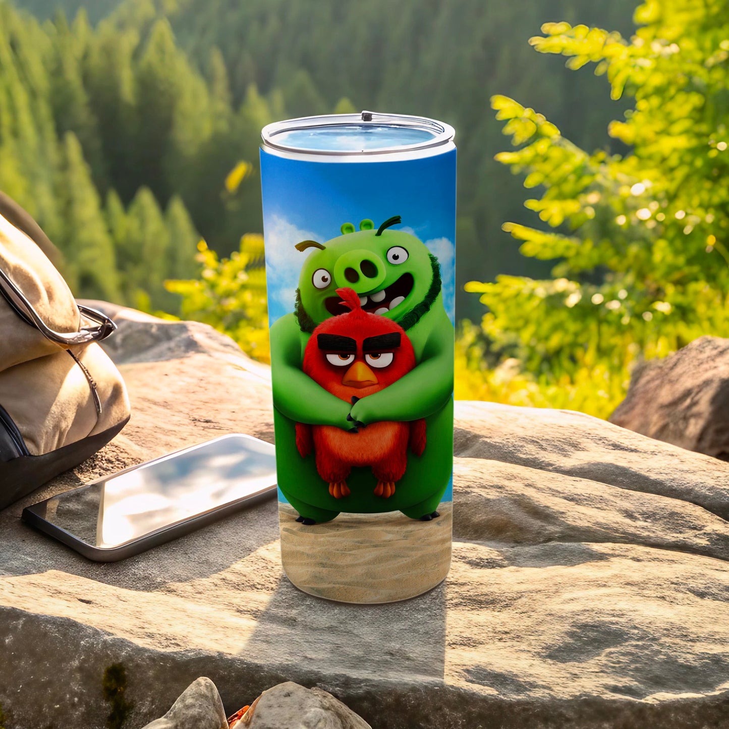 Angry Birds Funny Hug Design Insulated Tumbler Cup
