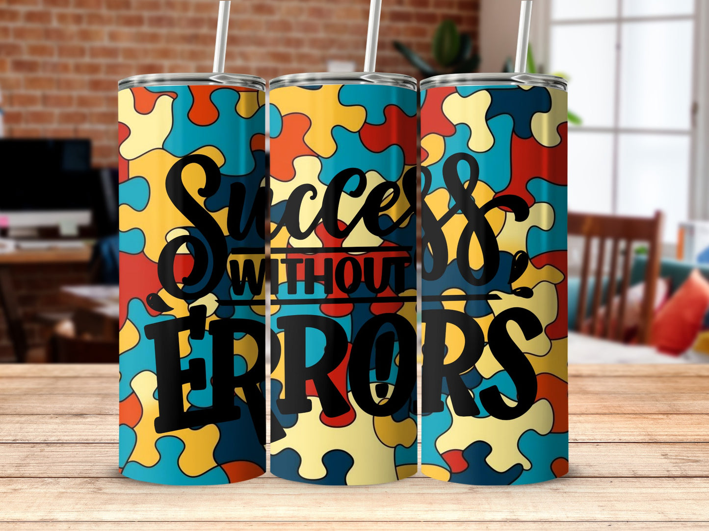 Success Without Errors Puzzle Design Tumbler Product