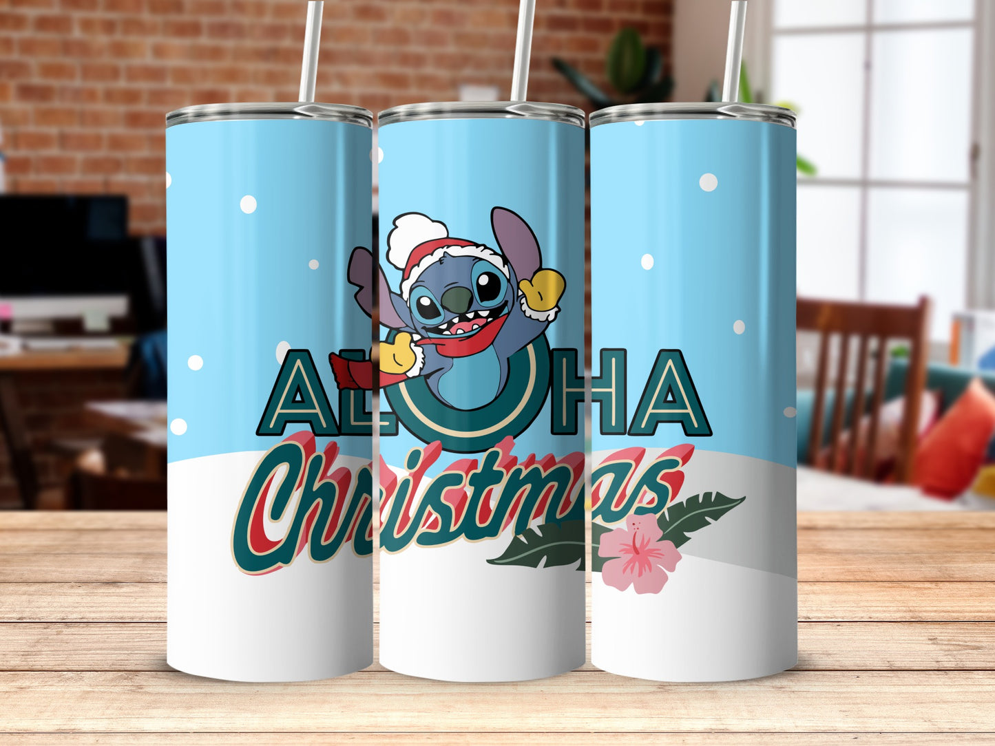 Aloha Christmas Cute Stitch Themed Tumbler for Holidays