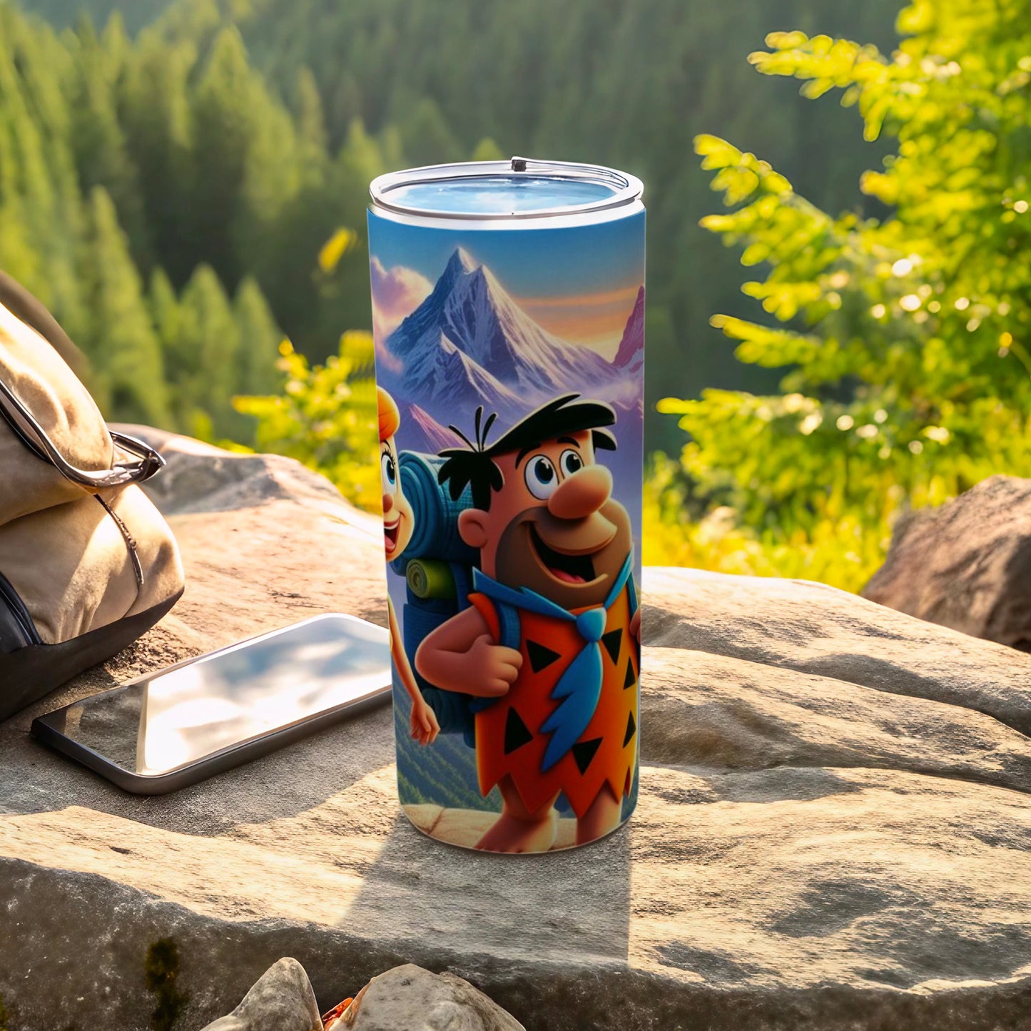 Fred Flintstone Hiking Adventure Tumbler Cup