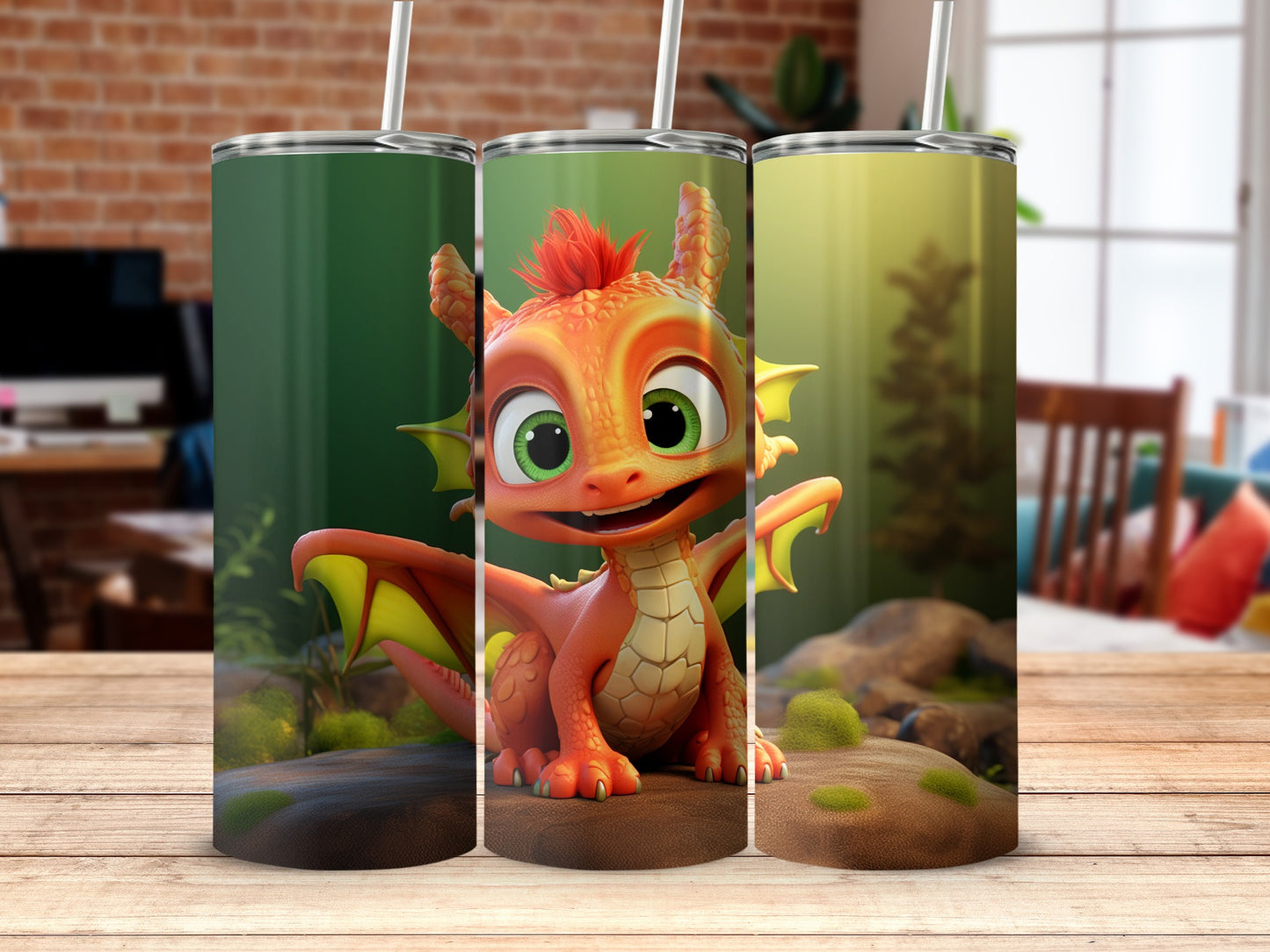 Cute Cartoon Dragon Design Tumbler