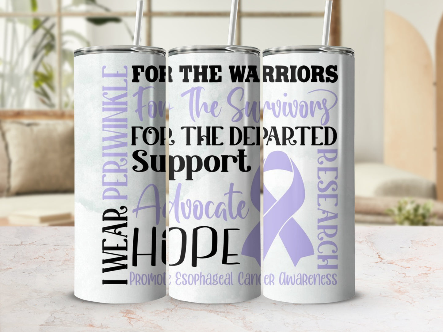I Wear Periwinkle Esophageal Cancer Awareness Tumblers