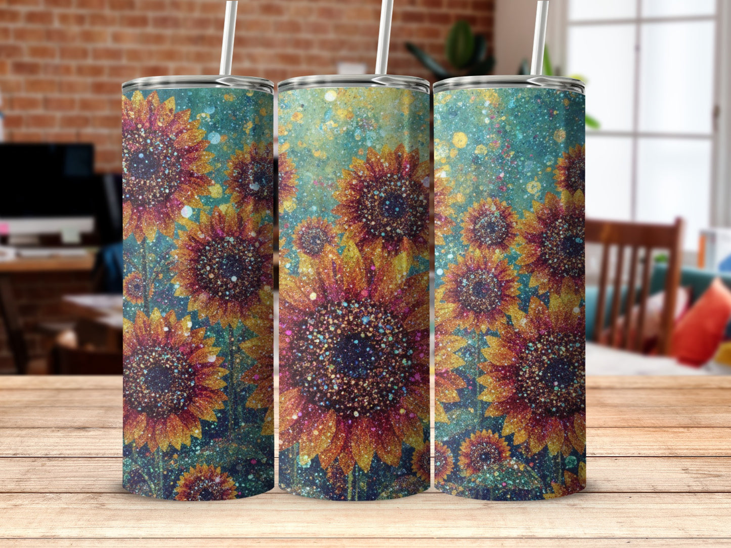 Vibrant Sunflower Pattern Tall Tumbler Product