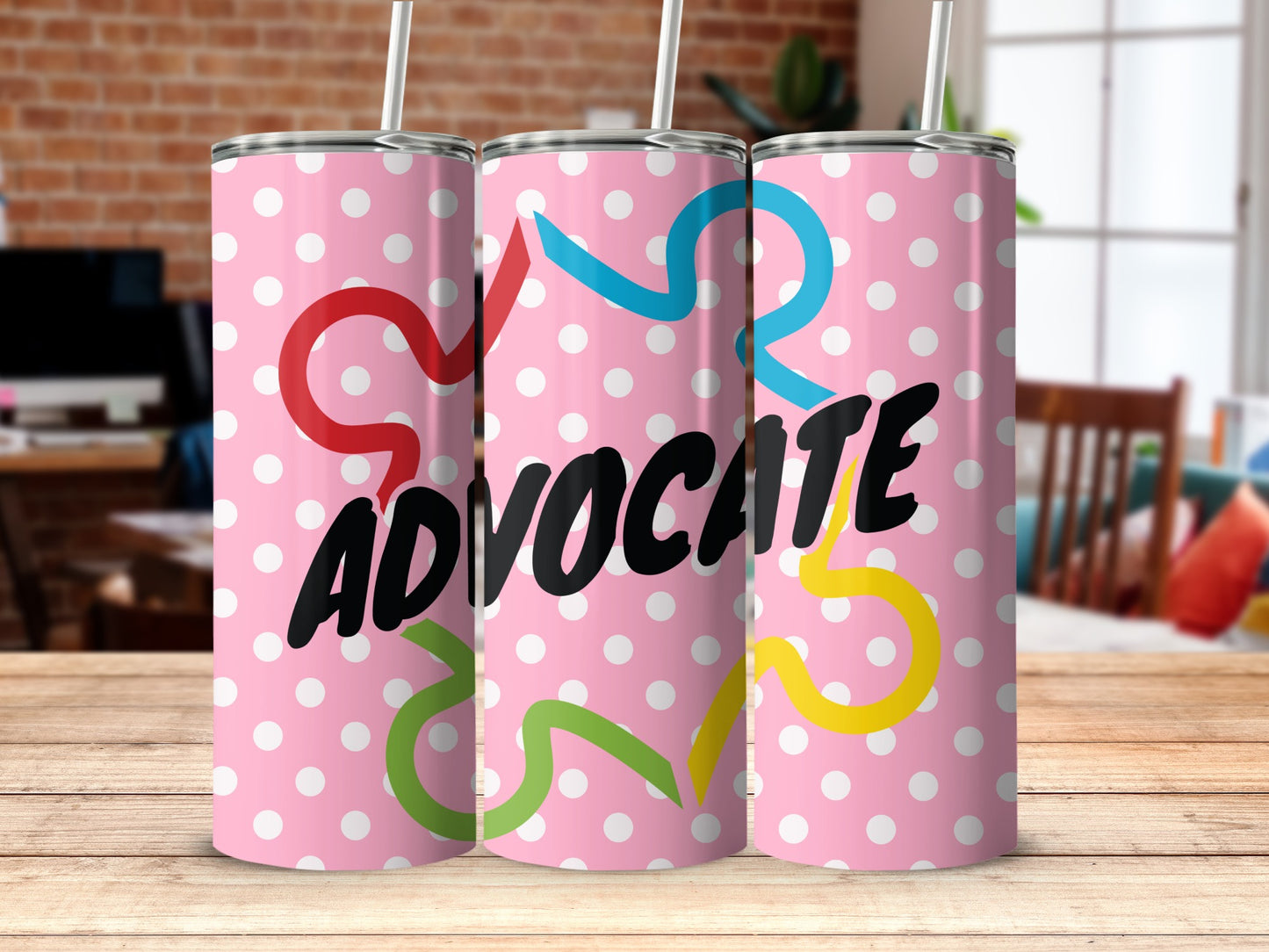 Advocate Pink Polka Dot Design Tumbler Product