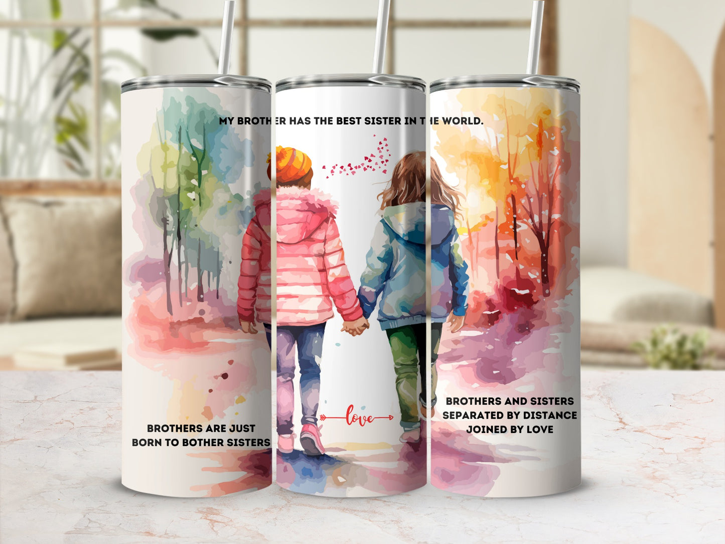 Brothers Best Sister Holding Hands Tumbler