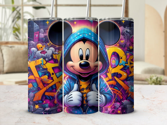 Colorful Mickey Character with Hoodie Design Tumbler