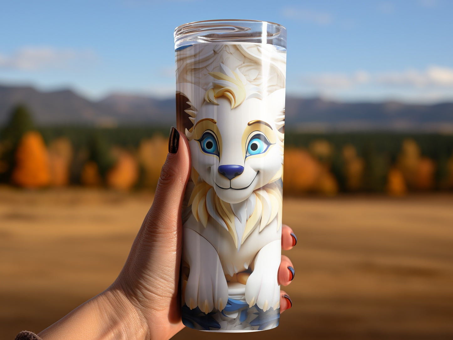 Adorable White Wolf Design Tumblers for Animal Lovers