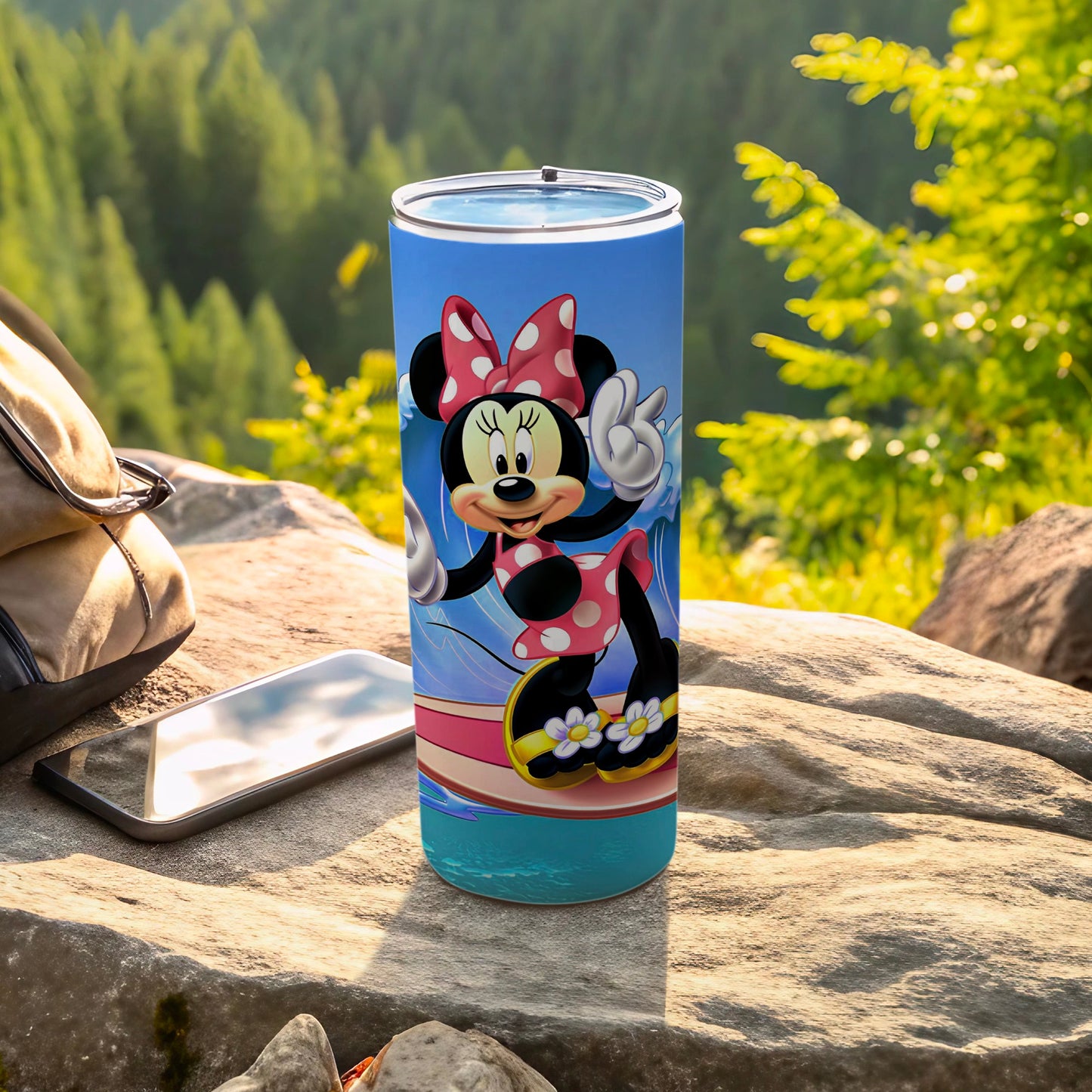 Minnie Mouse Surfing Design Tumbler Travel Mug for Summer