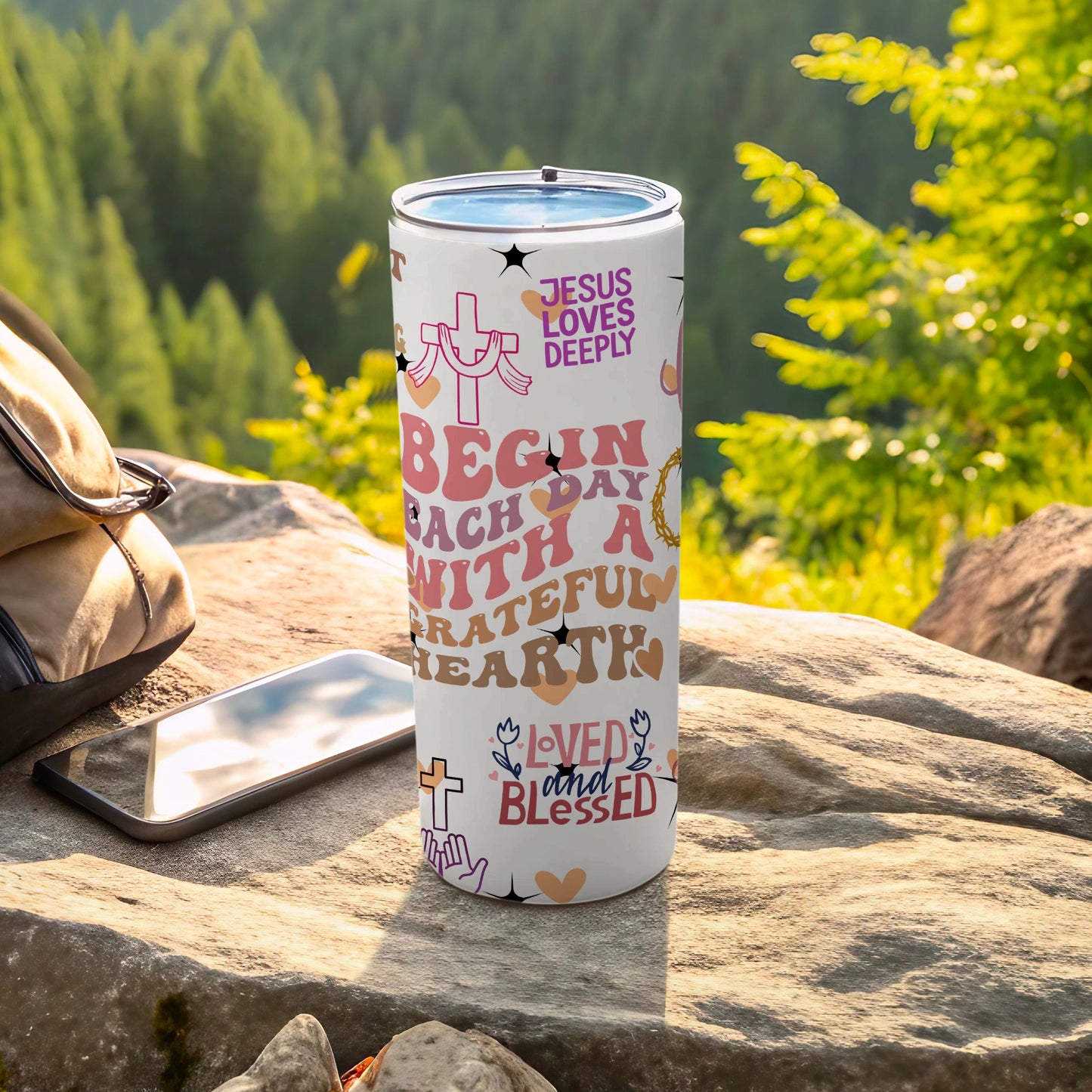 Begin Each Day with a Grateful Heart Tumbler Cup