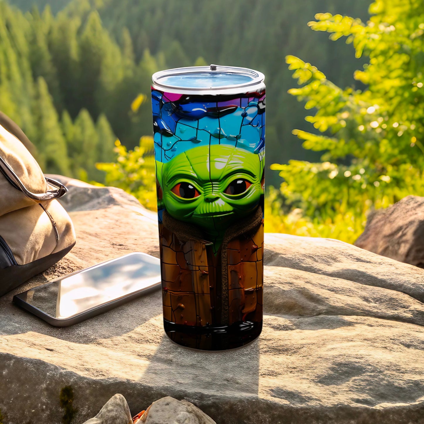 Adorable Green Alien Insulated Travel Tumbler