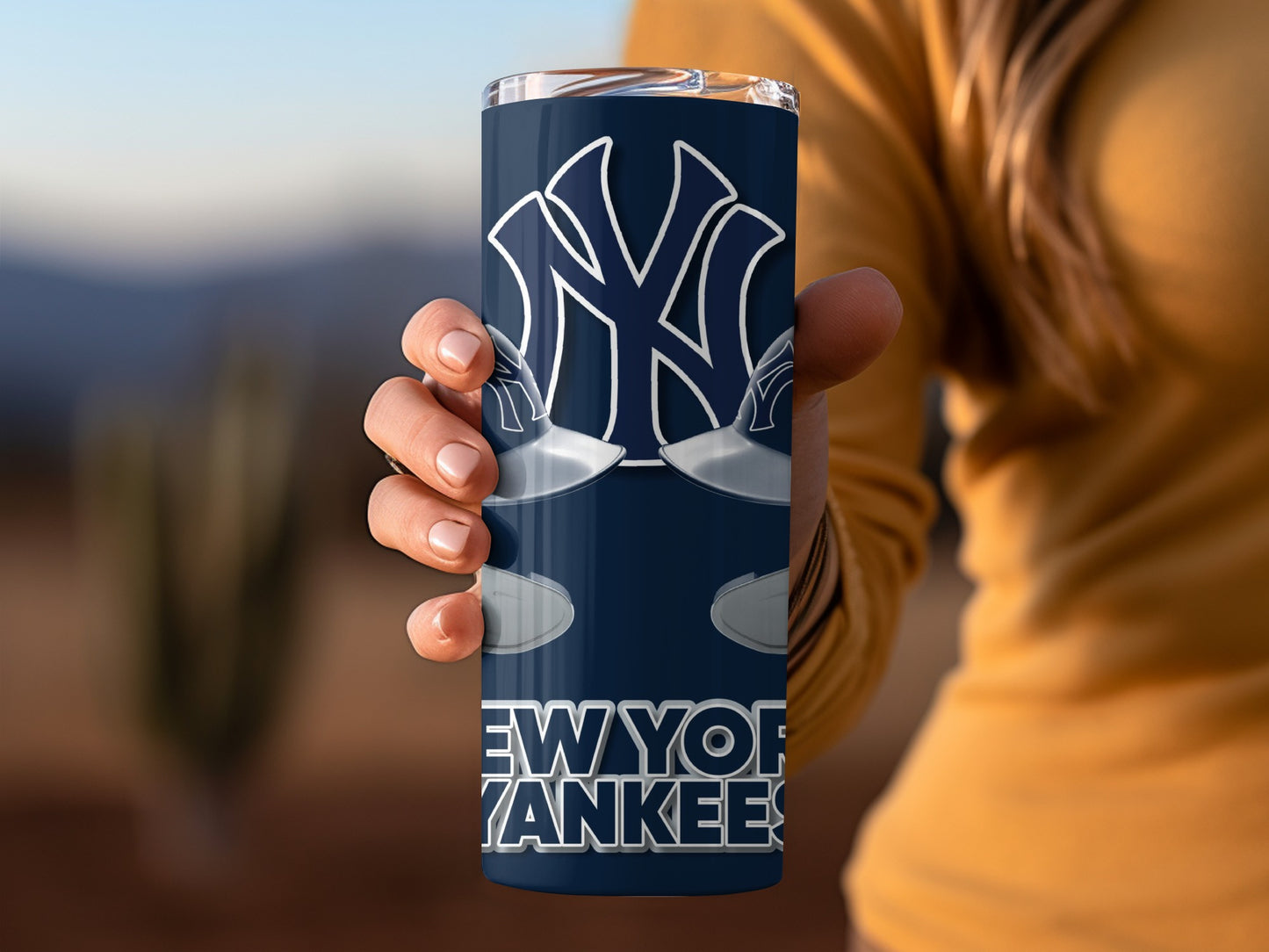 New York Yankees Baseball Helmets Starry Design Tumblers