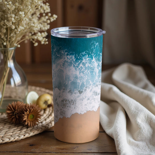 Stunning Ocean Wave Design Tumbler Travel Mug 16oz