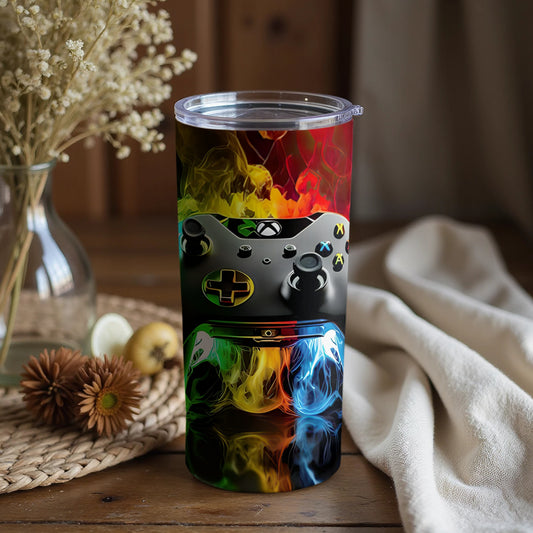 Vibrant Gaming Controller Design Insulated Tumbler