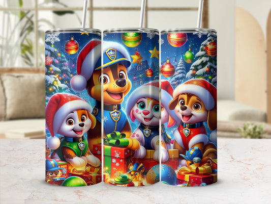 Festive Christmas Cartoon Characters Tumbler Cup