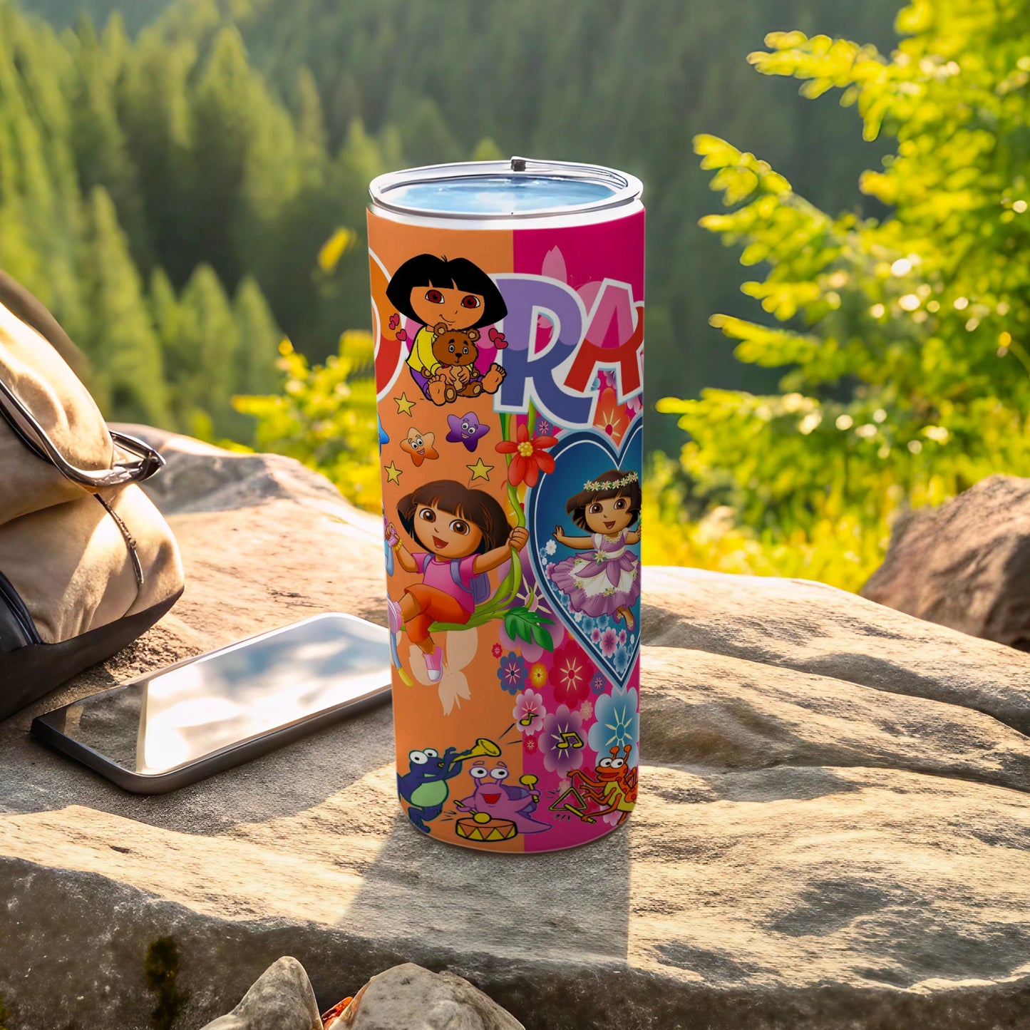Colorful Dora the Explorer Adventure Travel Mug