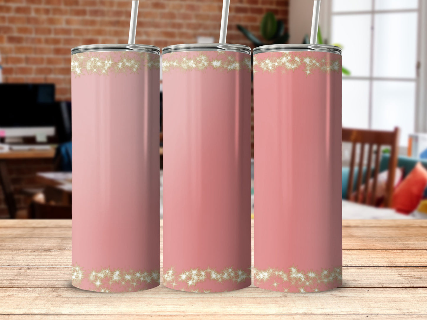 Sparkling Pink Star Design Insulated Tumbler Product