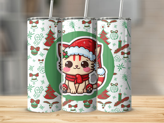 Cute Cat Christmas Design on Tumbler Product