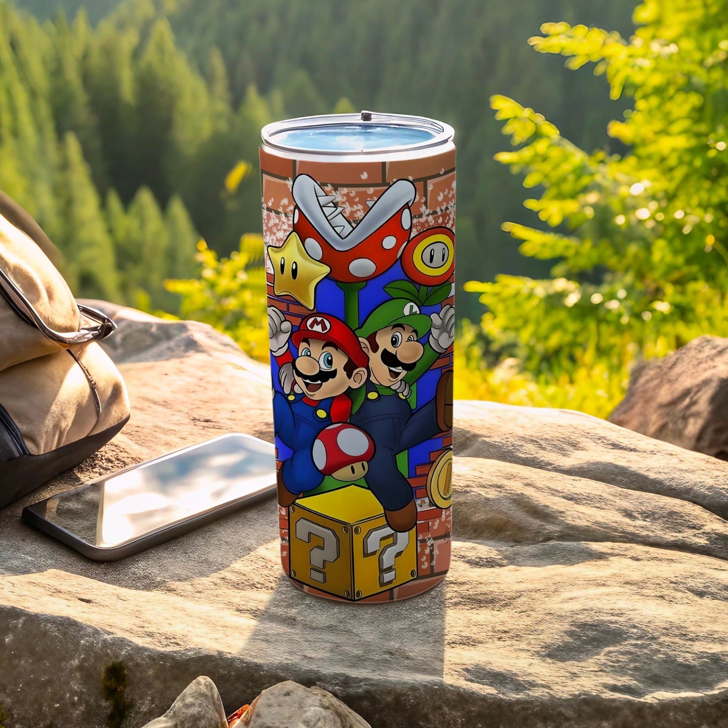 Super Mario Luigi Adventure Art Tumbler Stainless 20oz