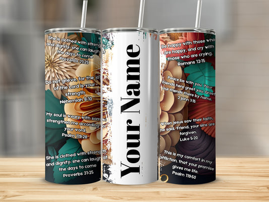 Personalized Tumbler with Inspirational Bible Verses