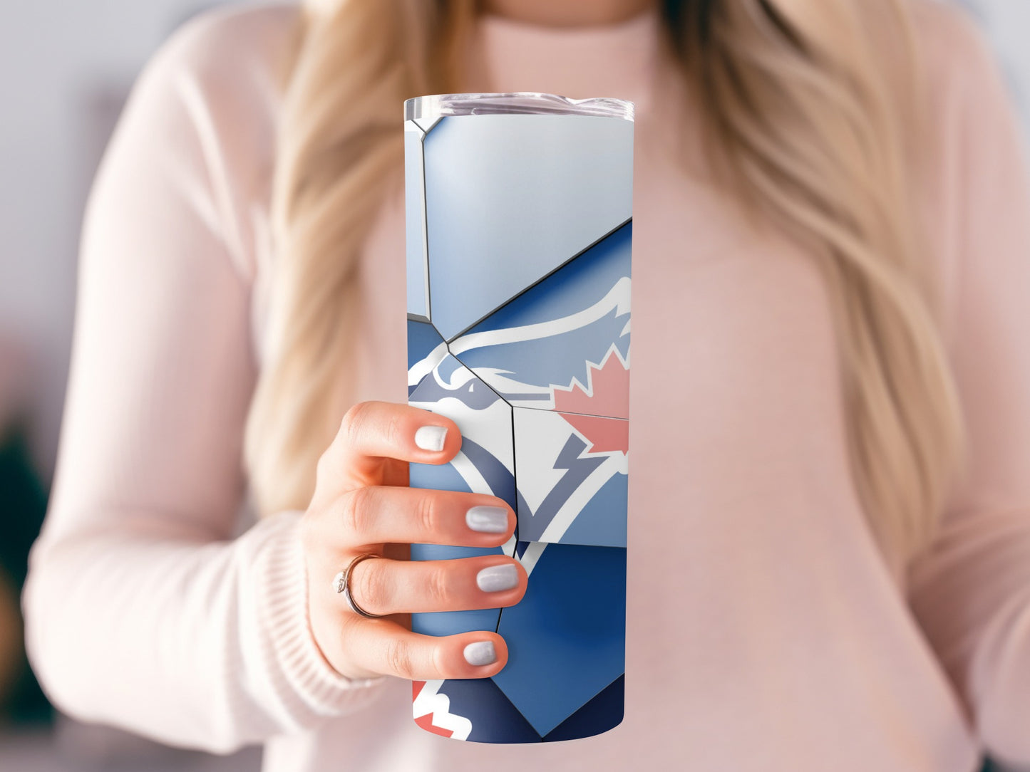 Toronto Blue Jays Logo Mosaic Abstract Design Tumblers