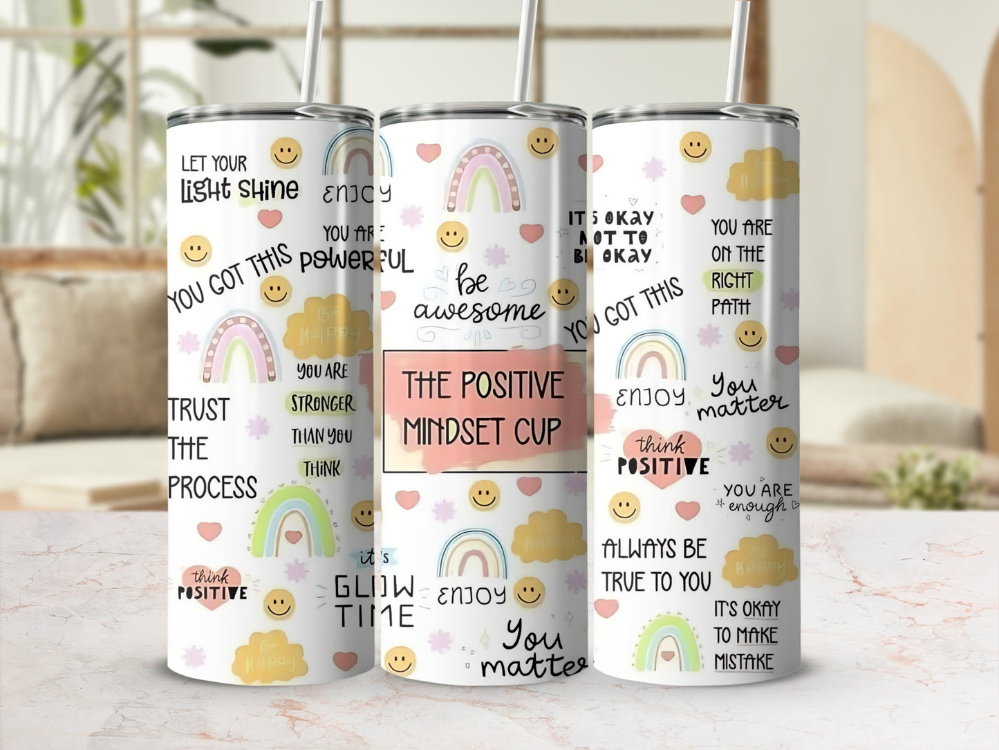 The Positive Mindset Inspirational Tumbler Cup