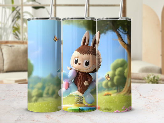 Cute Cartoon Animal Spring Scene Vacuum Tumbler
