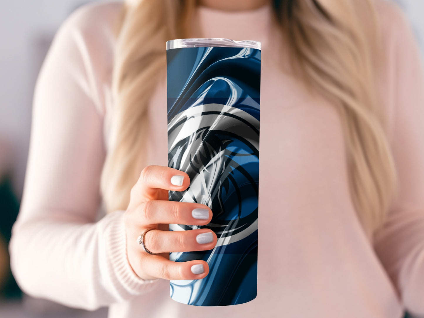 Dallas Mavericks Logo With Abstract Background Art Tumblers