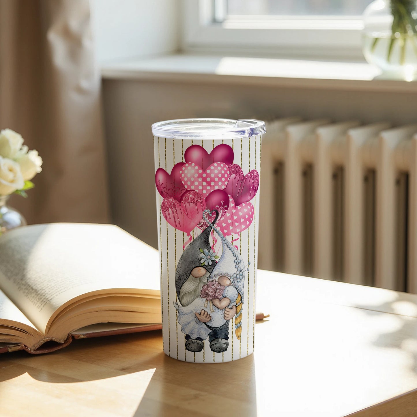 Cute Gnome Holding Balloons Tumbler for Gifts