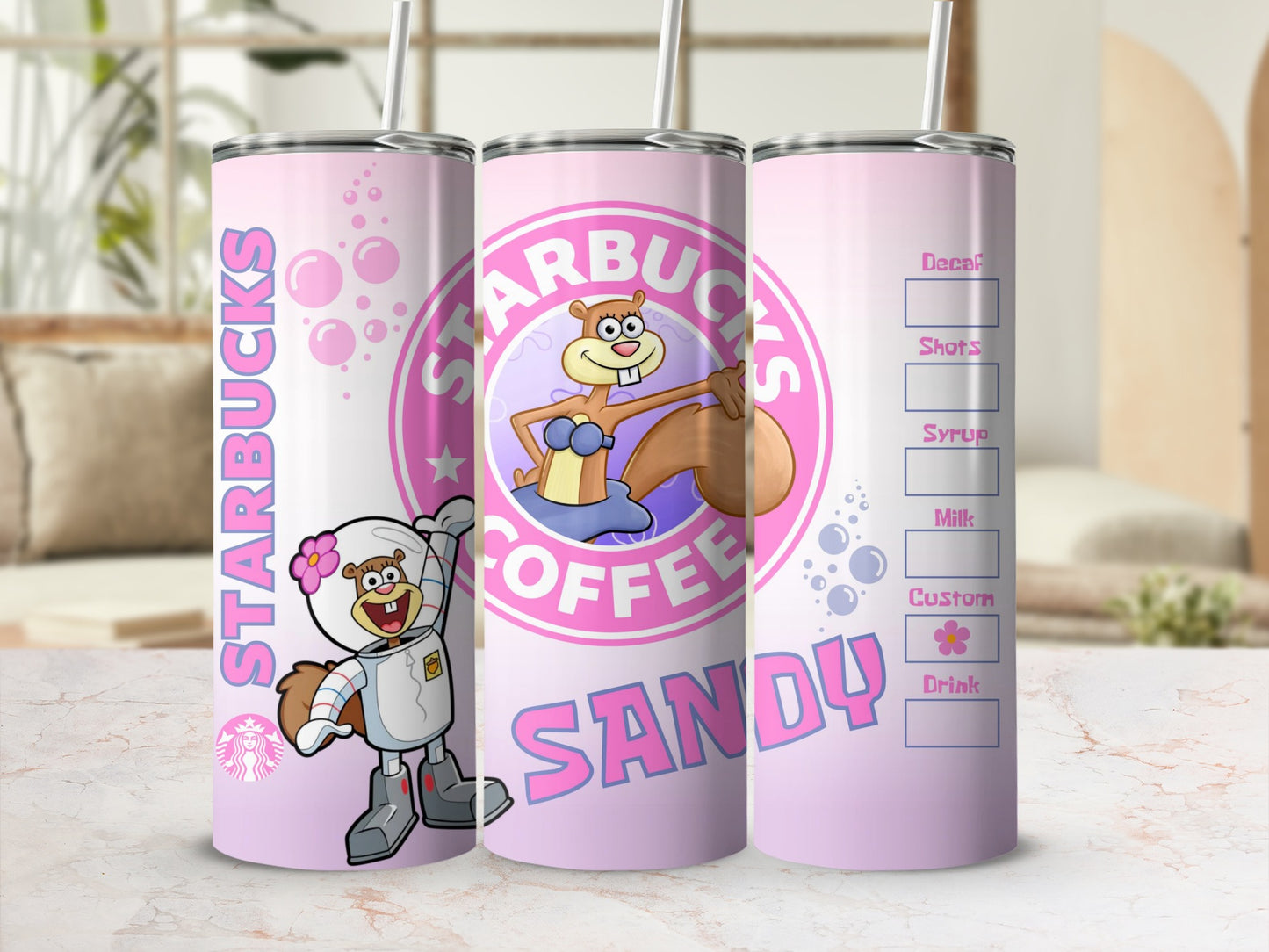 Sandy Starbucks Coffee Custom Tumbler for Drinks