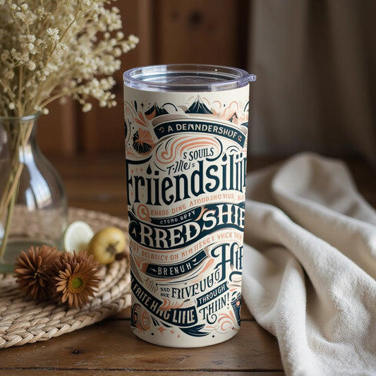Inspirational Typography Friends Forever Travel Mug