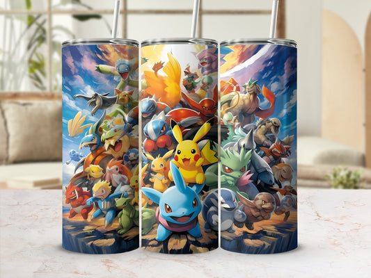 Vibrant Cartoon Character Design Stainless Steel Tumbler