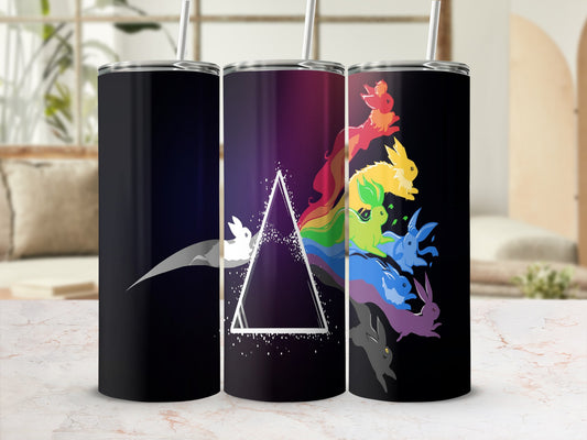 Colorful Animal Characters in Triangle Design Tumbler