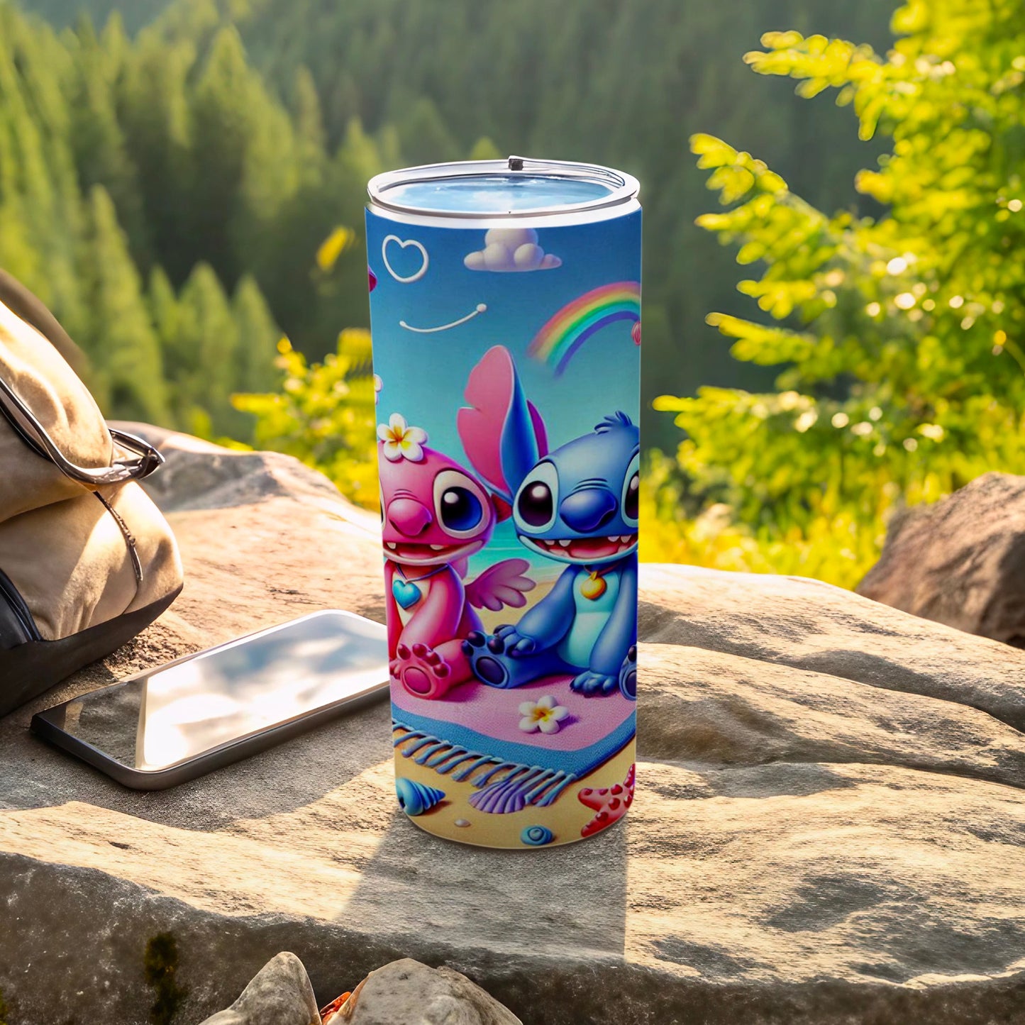 Colorful Animated Characters Outdoors Design Tumbler