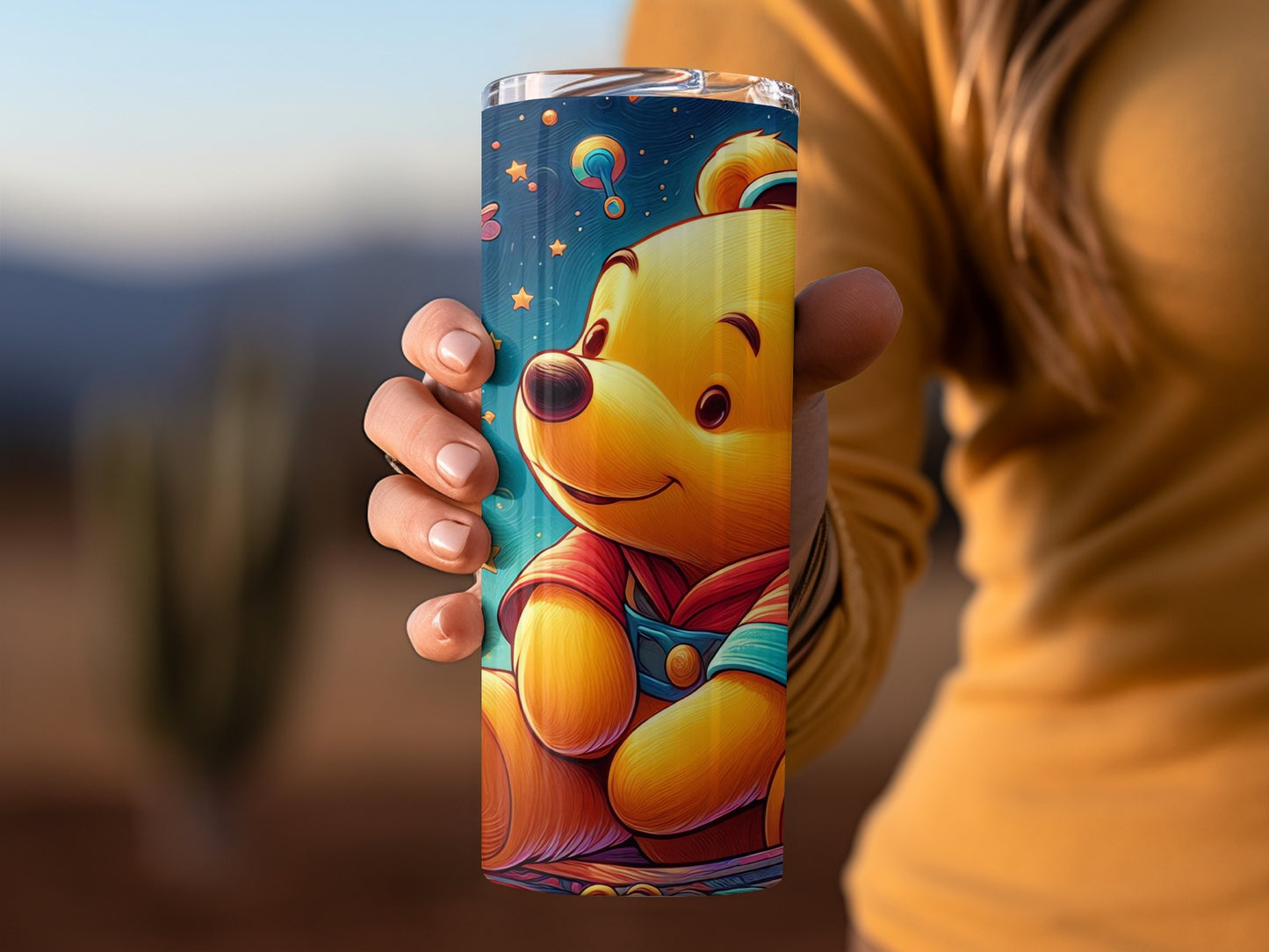 Winnie the Pooh Under a Moon Stars Butterfly Tumblers