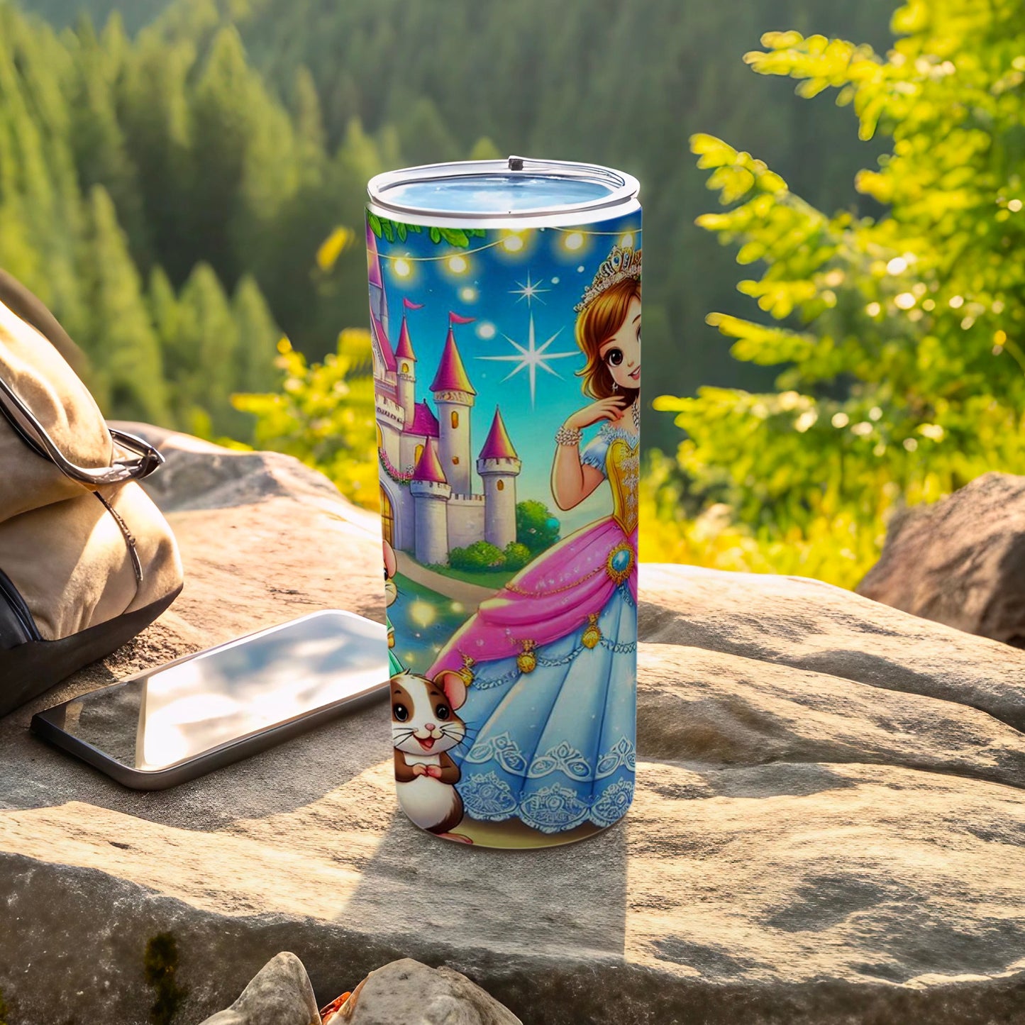 Colorful Princess and Castle Design Insulated Tumbler