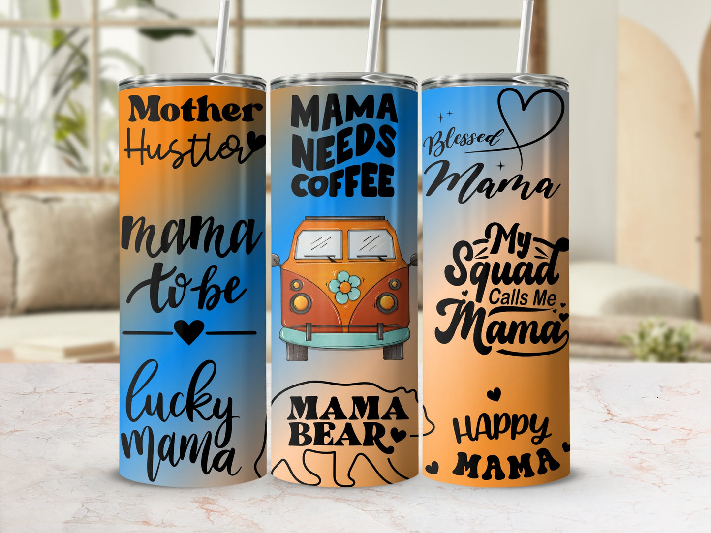 Mother Hustler Mama Bear Needs Coffee Tumbler