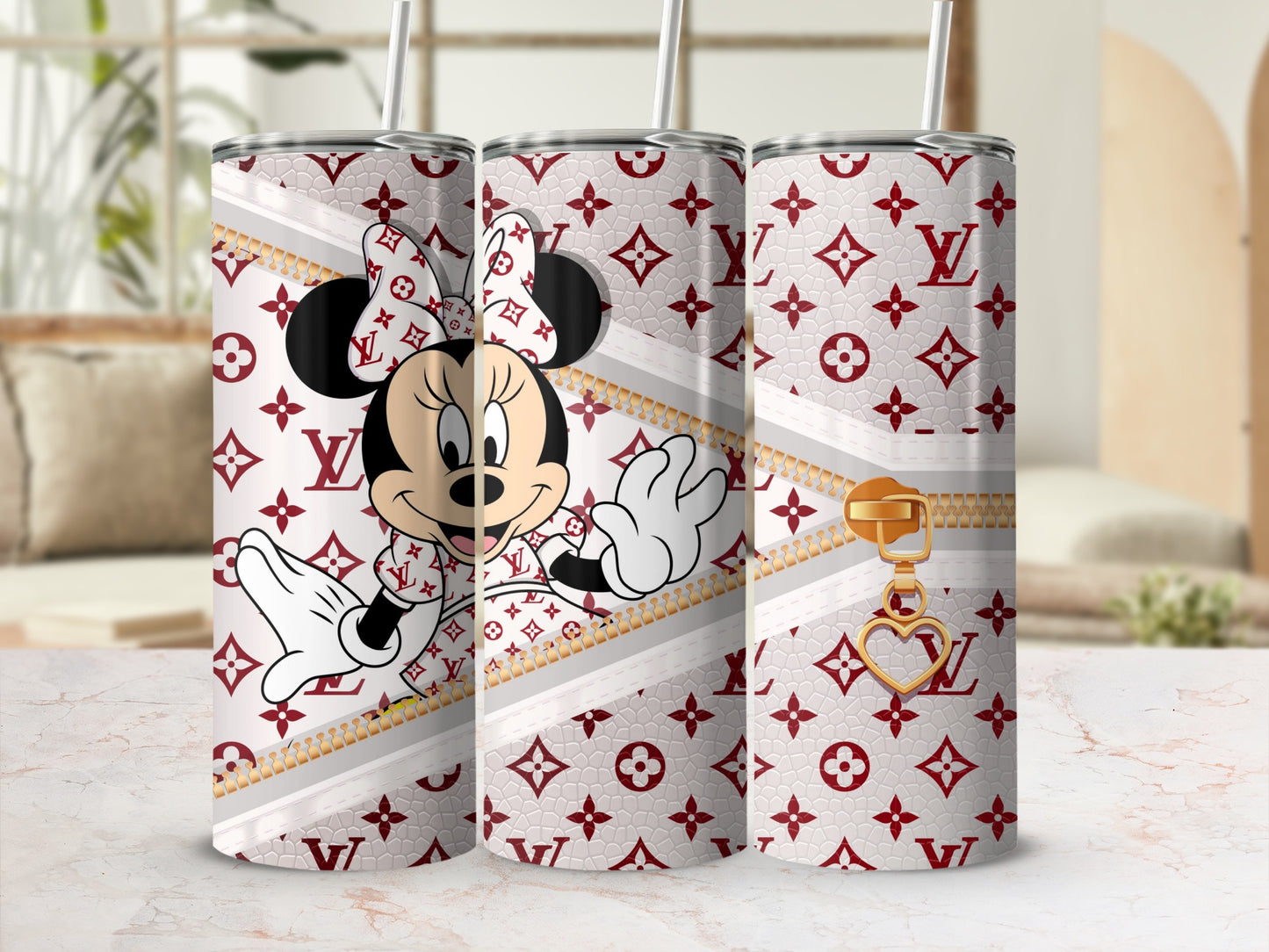 Stylish Minnie Mouse and Luxury Logo Design Tumbler